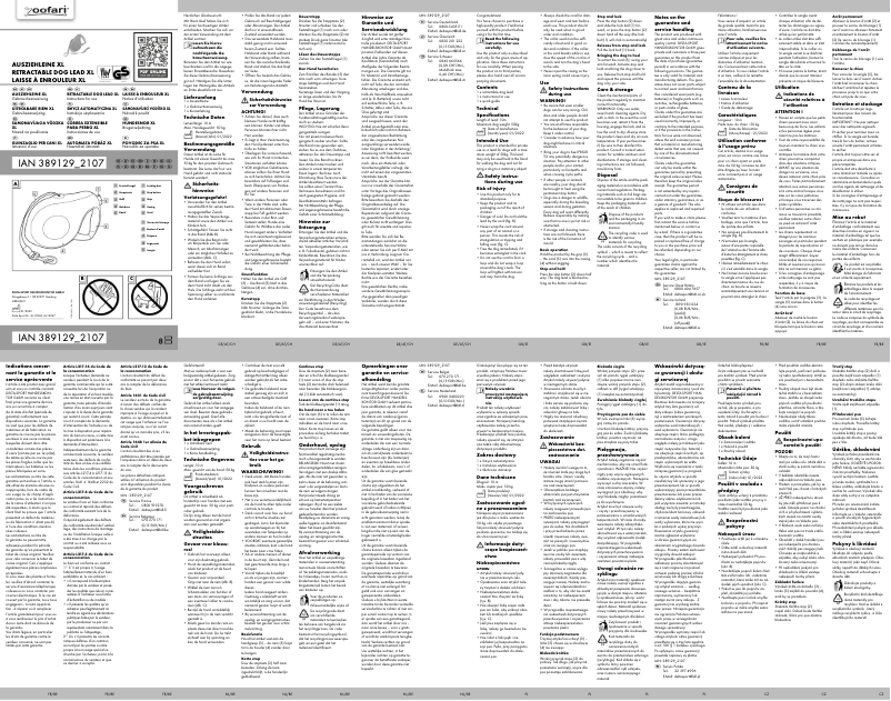 Page 1 de la notice Manuel utilisateur Zoofari IAN 272486