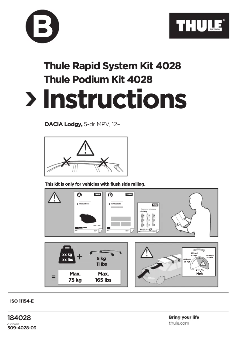 Page 1 de la notice Manuel utilisateur Thule Rapid System Kit 4028