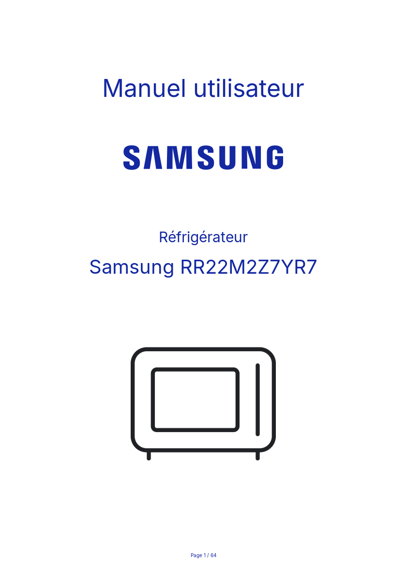 Image de la première page du manuel de l'appareil RR22M2Z7YR7