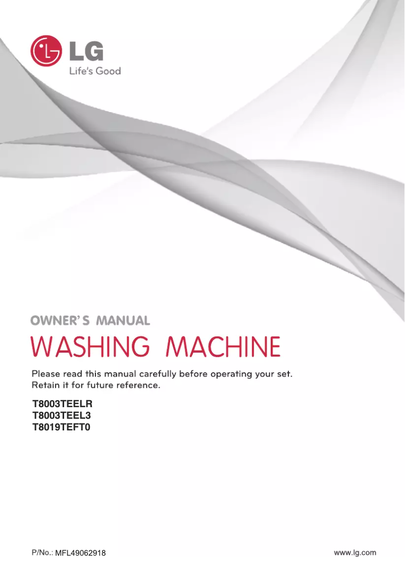 Page 1 de la notice Manuel utilisateur LG T8003TEELR