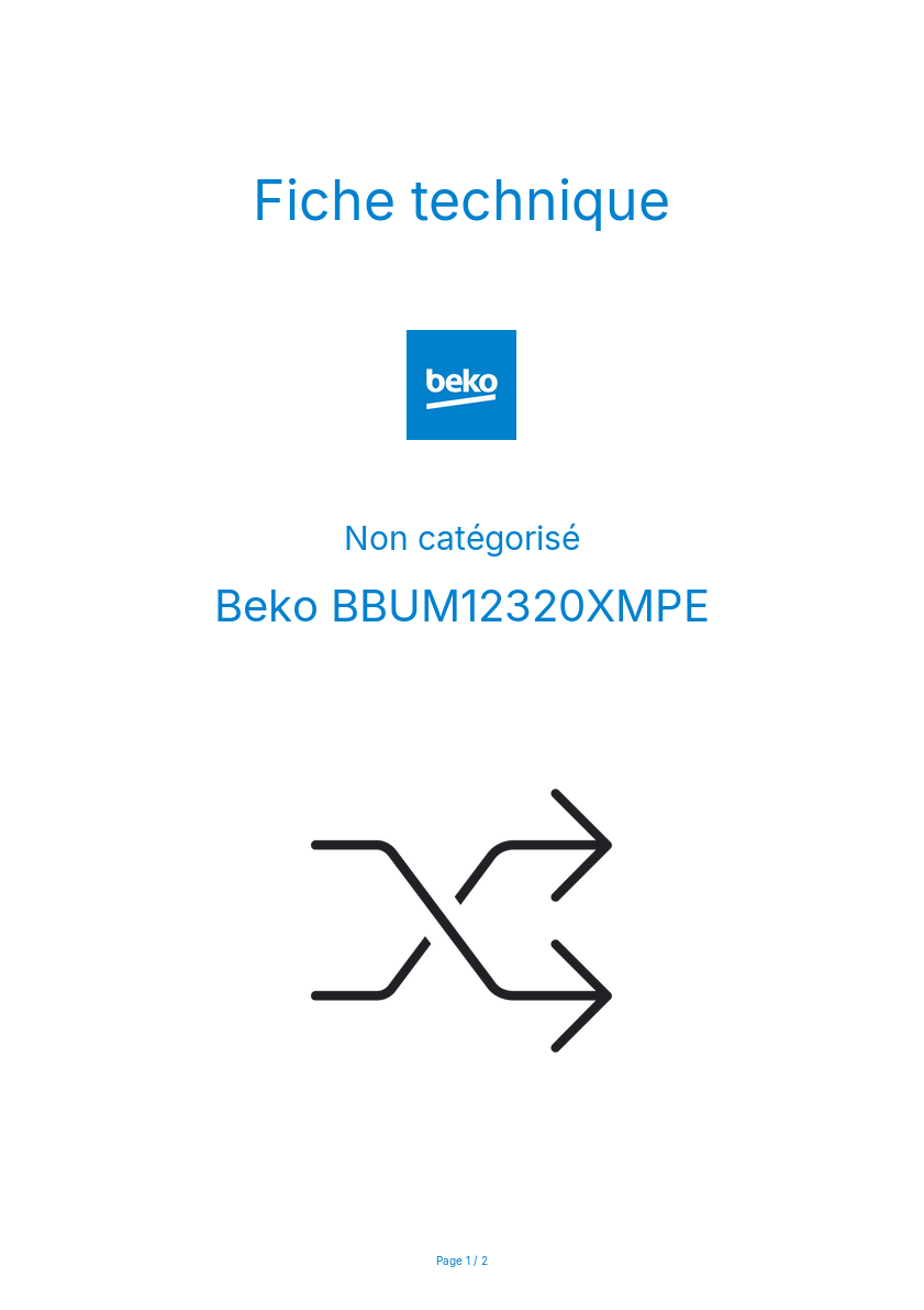 Image de la première page du manuel de l'appareil BBUM12320XMPE
