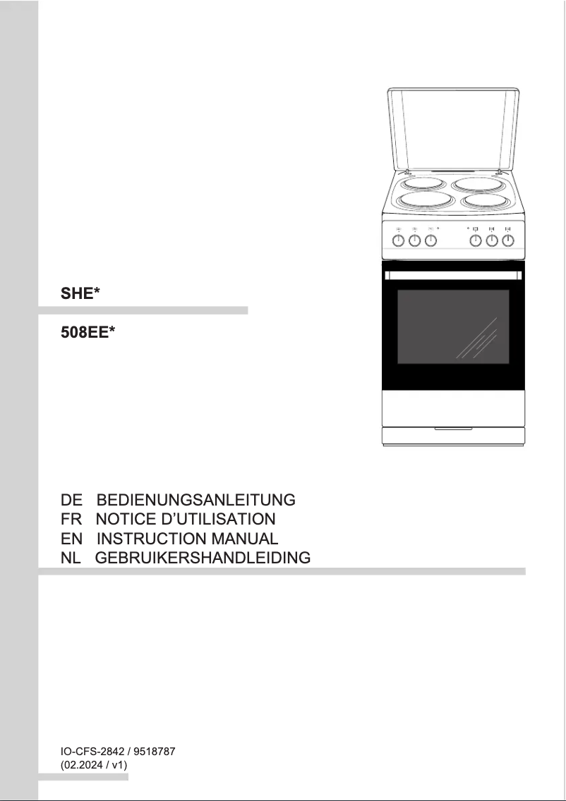 Page n°1 - Manuel utilisateur Amica SHE 11545 W