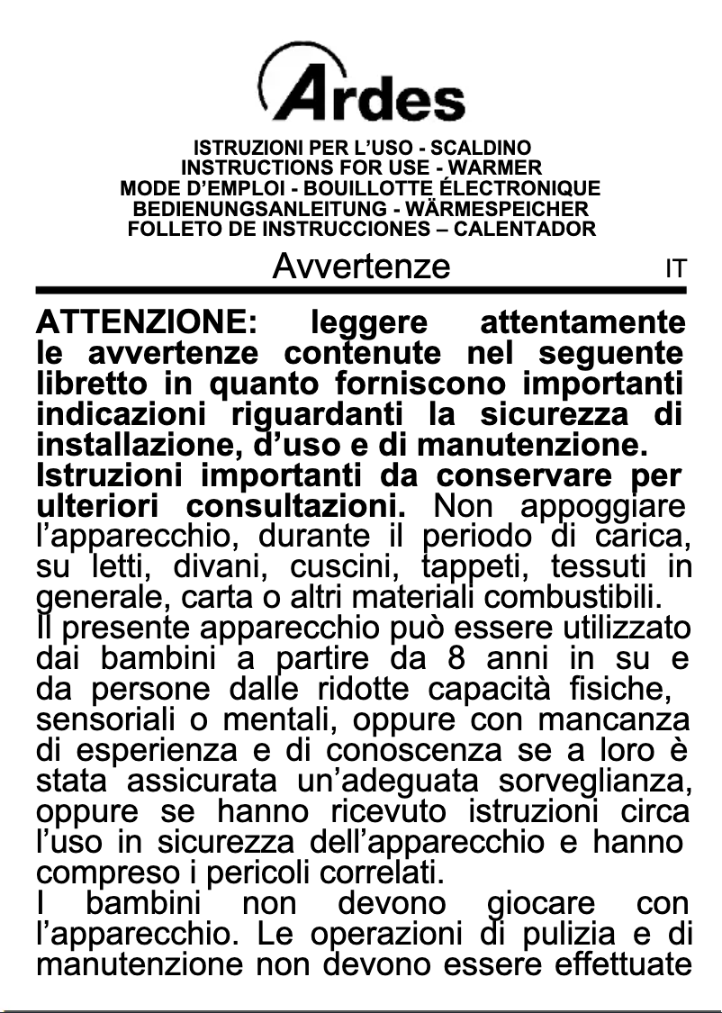 Página 1 del manual Manual de usuario Ardes AR071