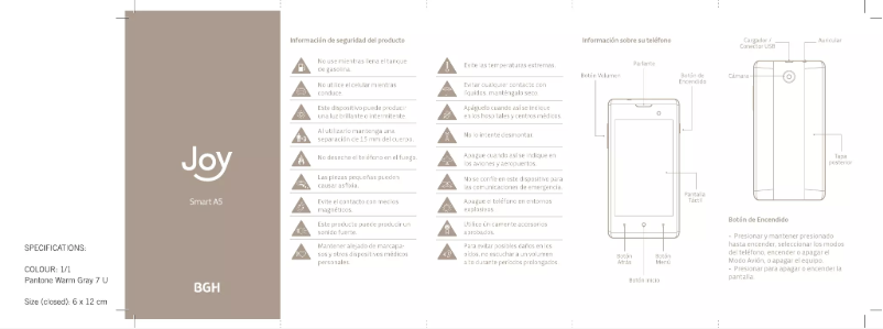 Page 1 de la notice Manuel utilisateur BGH Joy A5