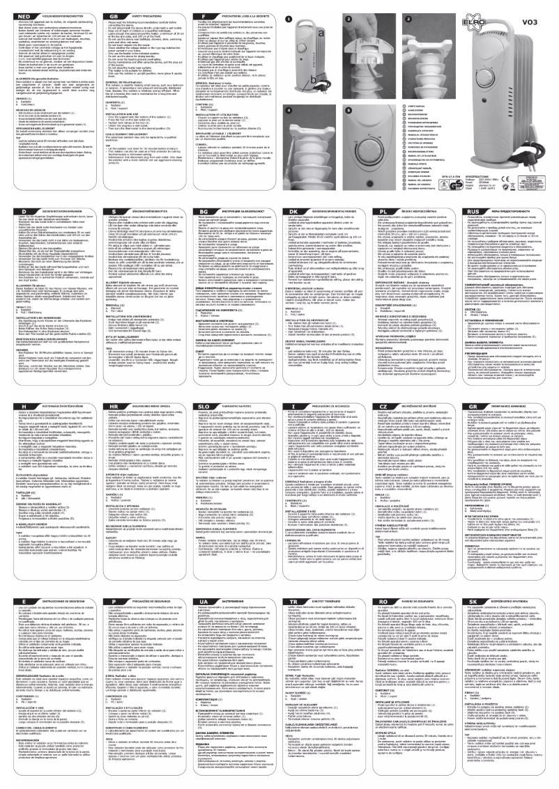 Page 1 de la notice Manuel utilisateur Elro VO3