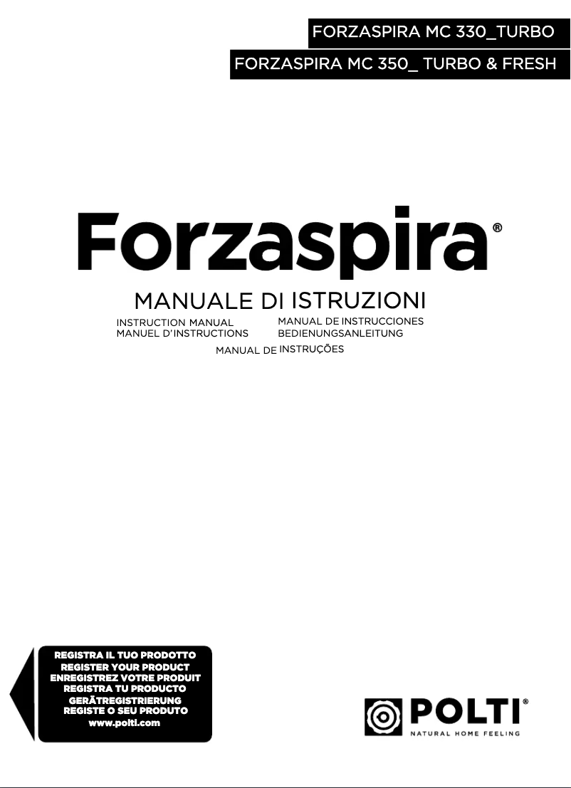 Image de la première page du manuel de l'appareil Forzaspira MC 330 Turbo