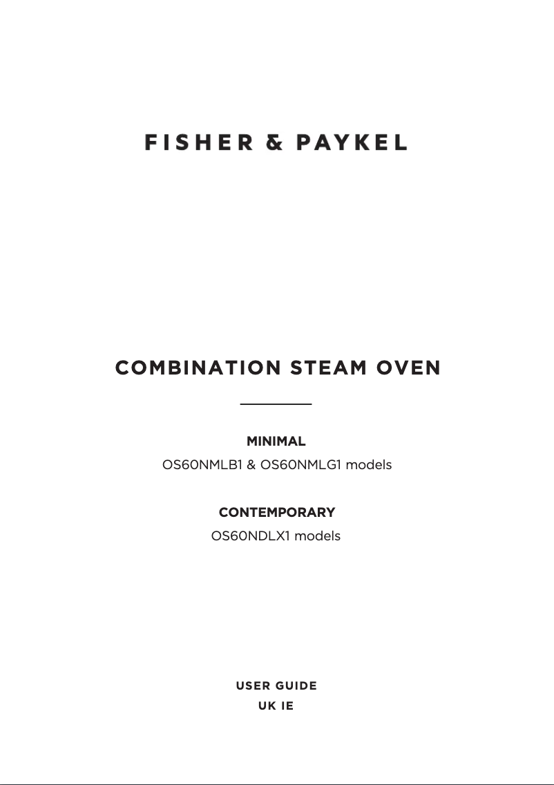 Page n°1 - Guide d'installation Fisher & Paykel OS60NMLG1