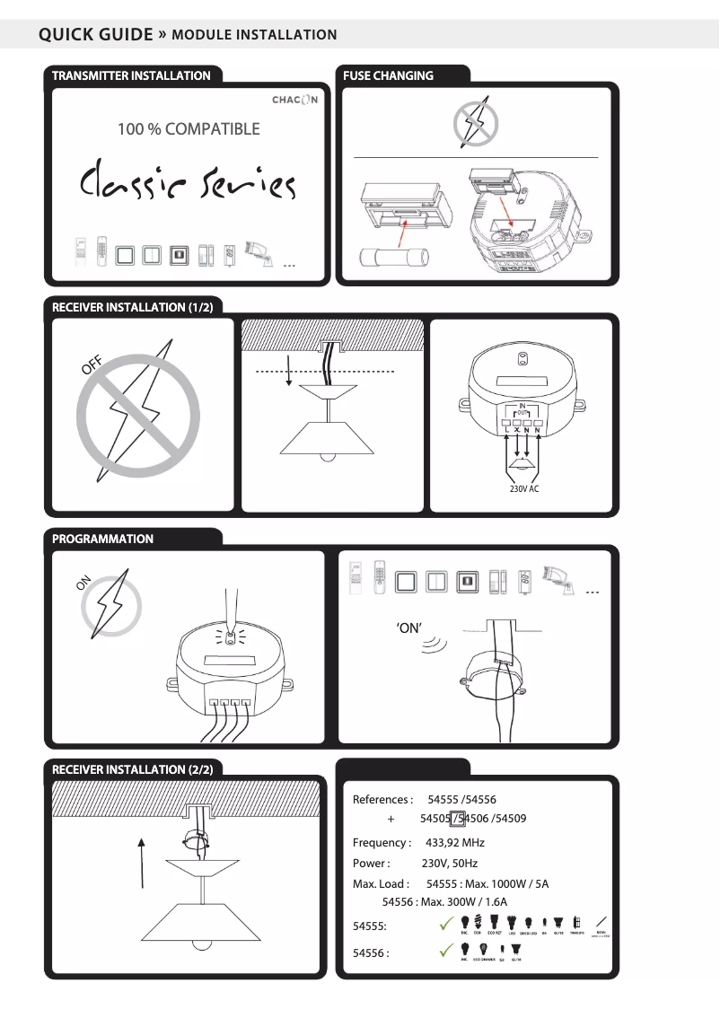 Page 1 de la notice Manuel utilisateur Chacon 54502