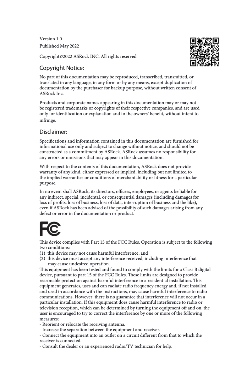 Image de la première page du manuel de l'appareil B660M-ITX/eDP