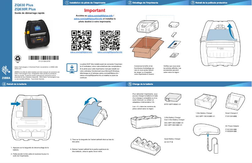 Image de la première page du manuel de l'appareil ZQ630