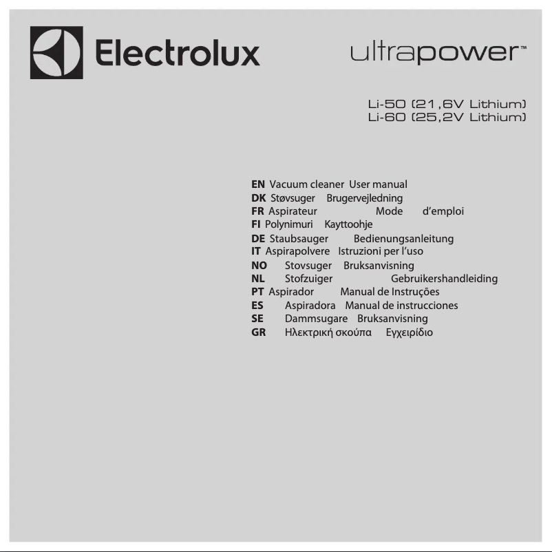 Page 1 de la notice Manuel utilisateur Electrolux UltraPower ZB5022