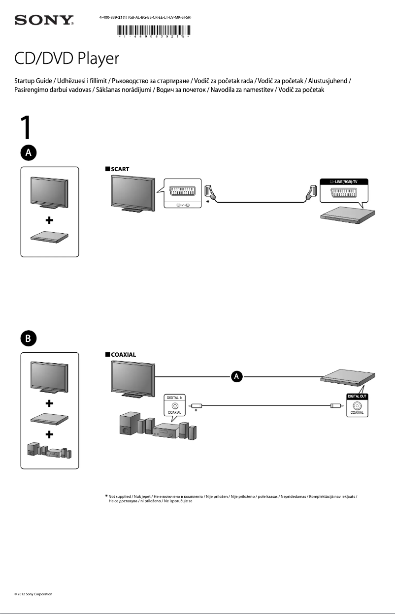 Page n°1 - Manuel utilisateur Sony DVP-SR360