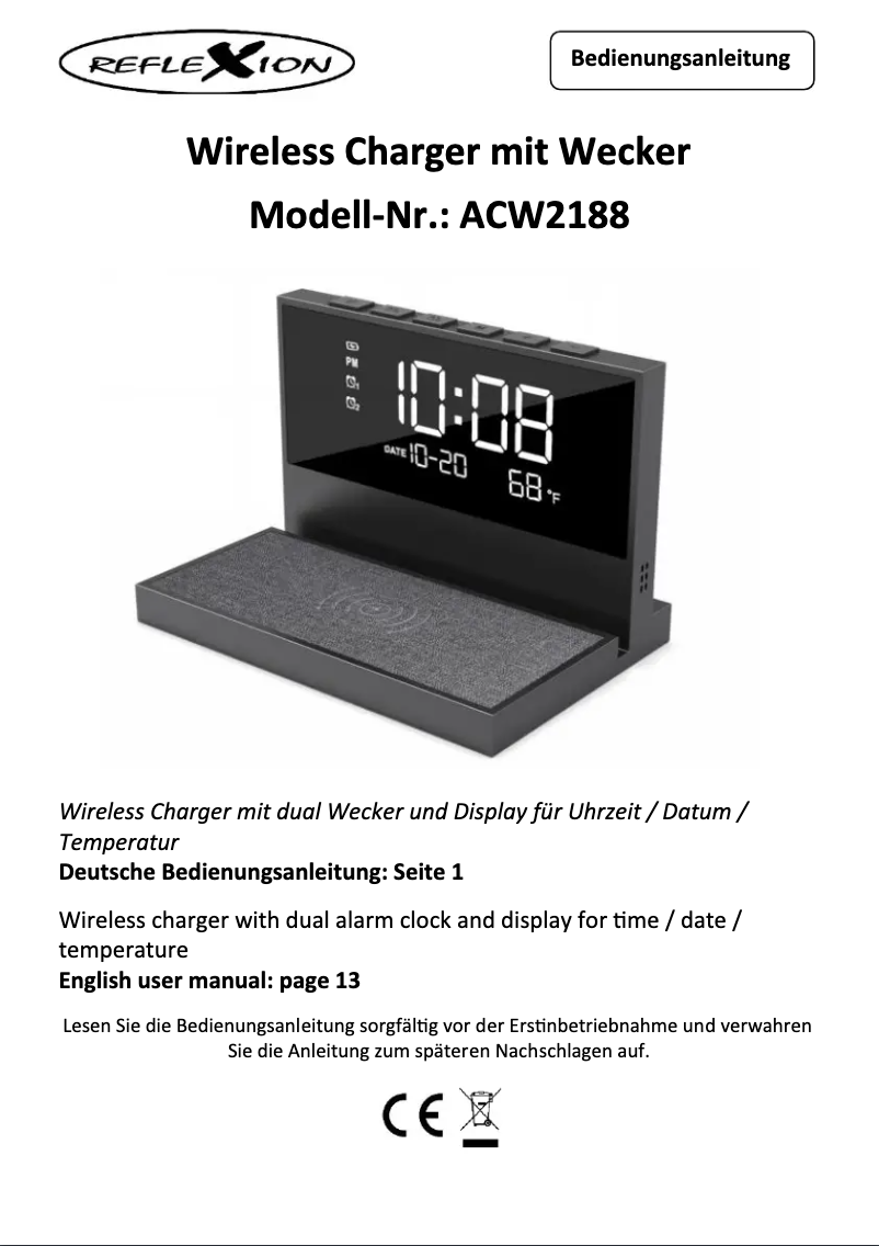 Page n°1 - Manuel utilisateur Reflexion ACW2188