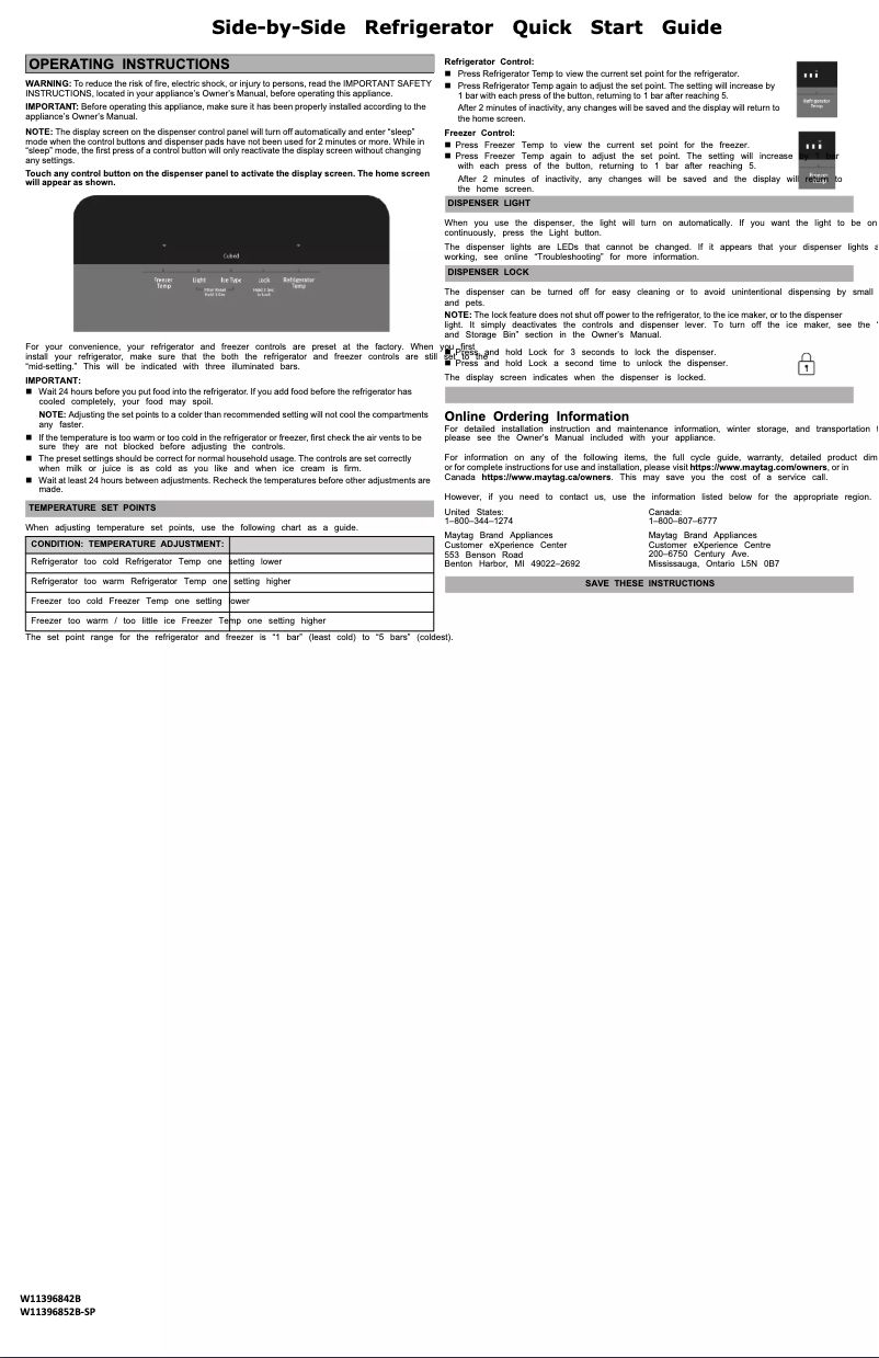 Image de la première page du manuel de l'appareil MRSF4036PW