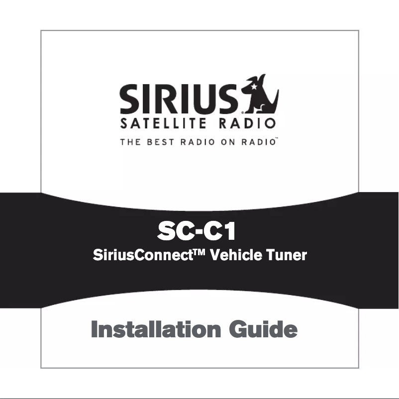 Page n°1 - Manuel utilisateur SiriusXM SCC1