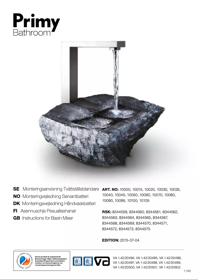 Image de la première page du manuel de l'appareil Steel Pure 10070