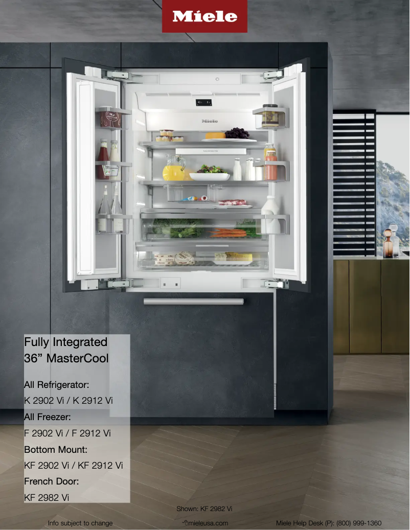 Page 1 de la notice Fiche technique Miele KF 2982 Vi