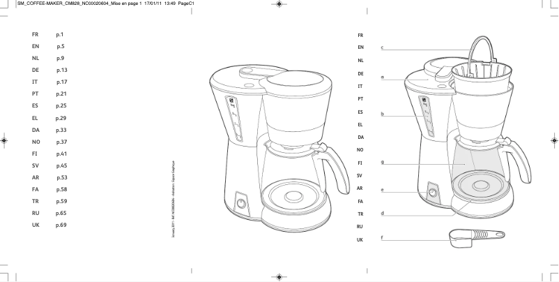 Page n°1 - Manuel utilisateur Moulinex Noumea FG2125