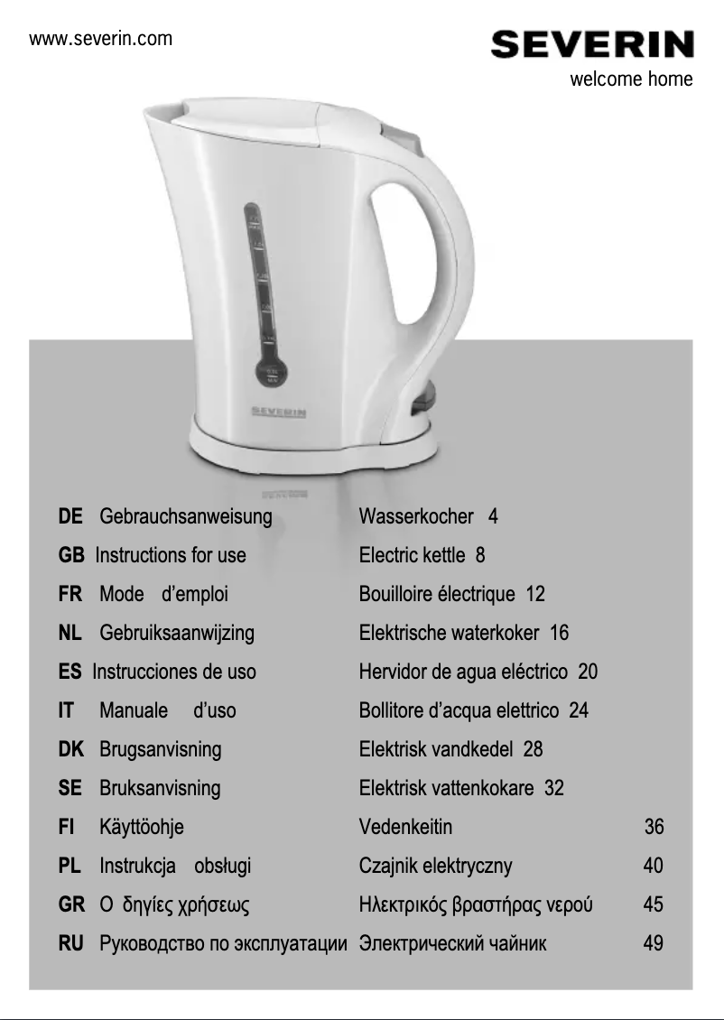 Image de la première page du manuel de l'appareil WK 3482