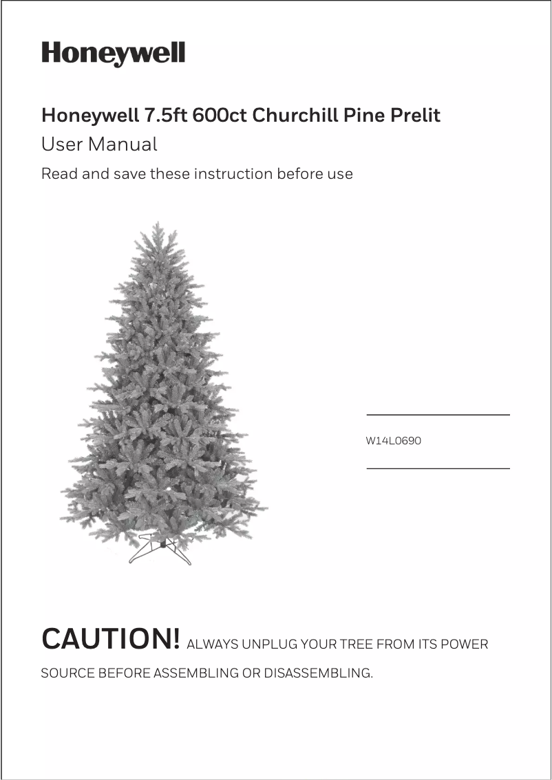 Page n°1 - Manuel utilisateur Honeywell W14L0690