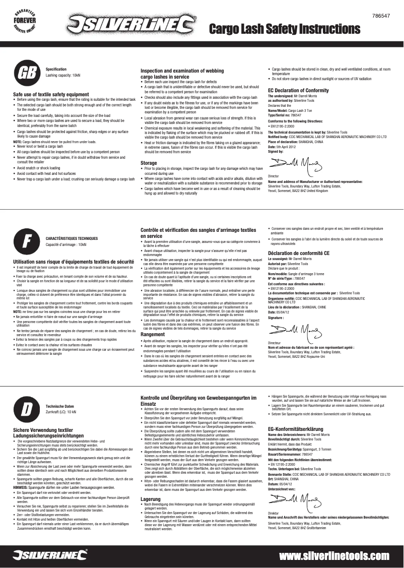 Image de la première page du manuel de l'appareil 786547