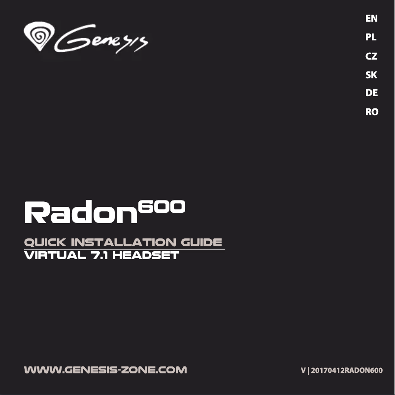 Page n°1 - Manuel utilisateur Natec Radon 600