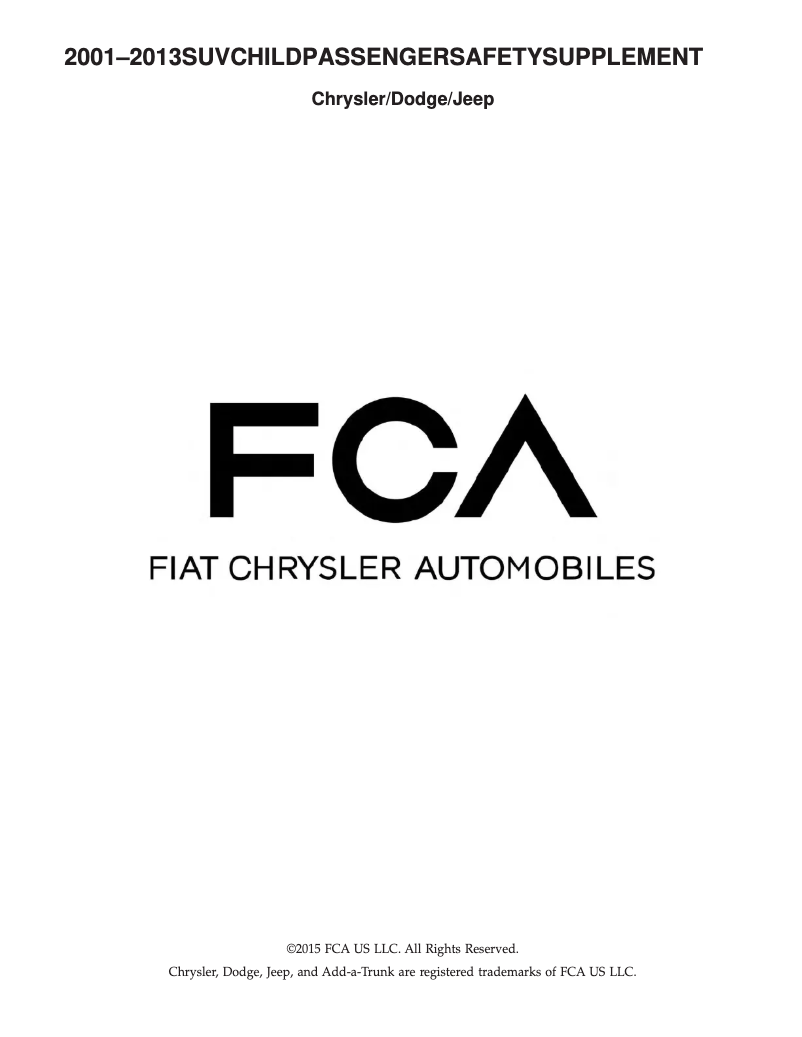 Page 1 de la notice Instructions de sécurité Chrysler Aspen (2009)