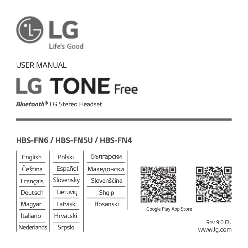 Page 1 de la notice Manuel utilisateur LG Tone Free HBS-FN6