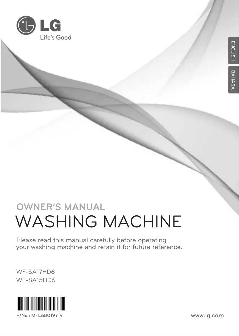 Page 1 de la notice Manuel utilisateur LG WF-SA17HD6
