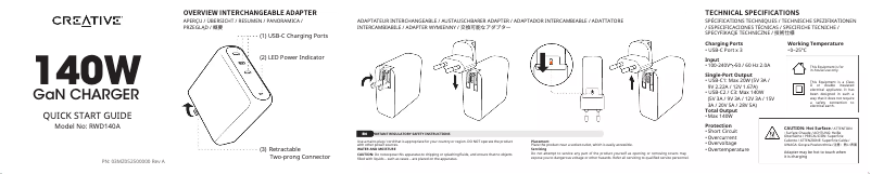 Image de la première page du manuel de l'appareil RWD140A