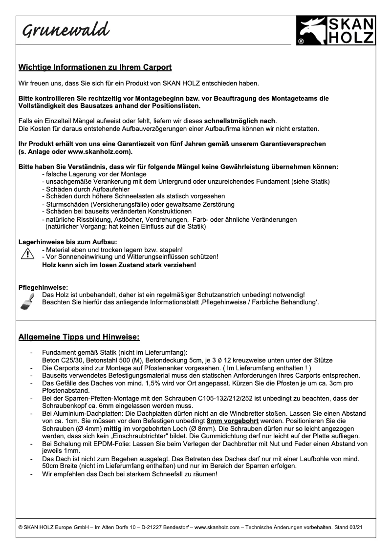 Page n°1 - Manuel utilisateur Skan Holz Grunewald
