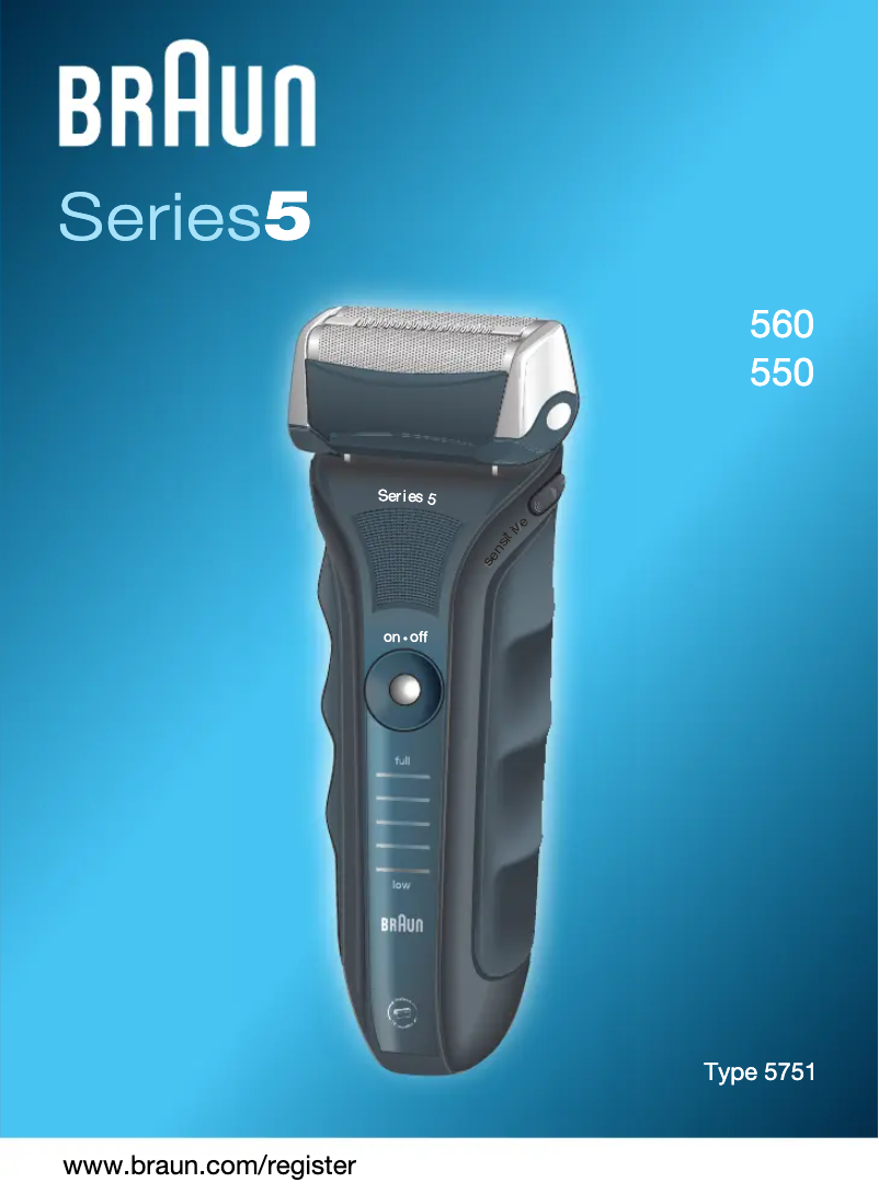 Page 1 de la notice Manuel utilisateur Braun 550cc Series 5 + CCR 2