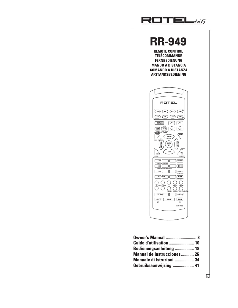 Image de la première page du manuel de l'appareil RR-949
