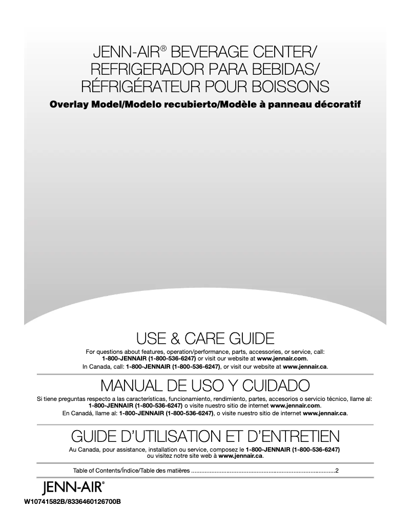 Page n°1 - Manuel utilisateur JennAir JUB24FLERS