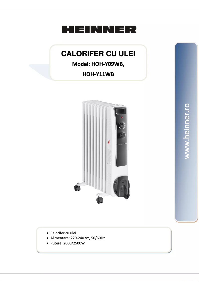 Image de la première page du manuel de l'appareil HOH-Y09WB