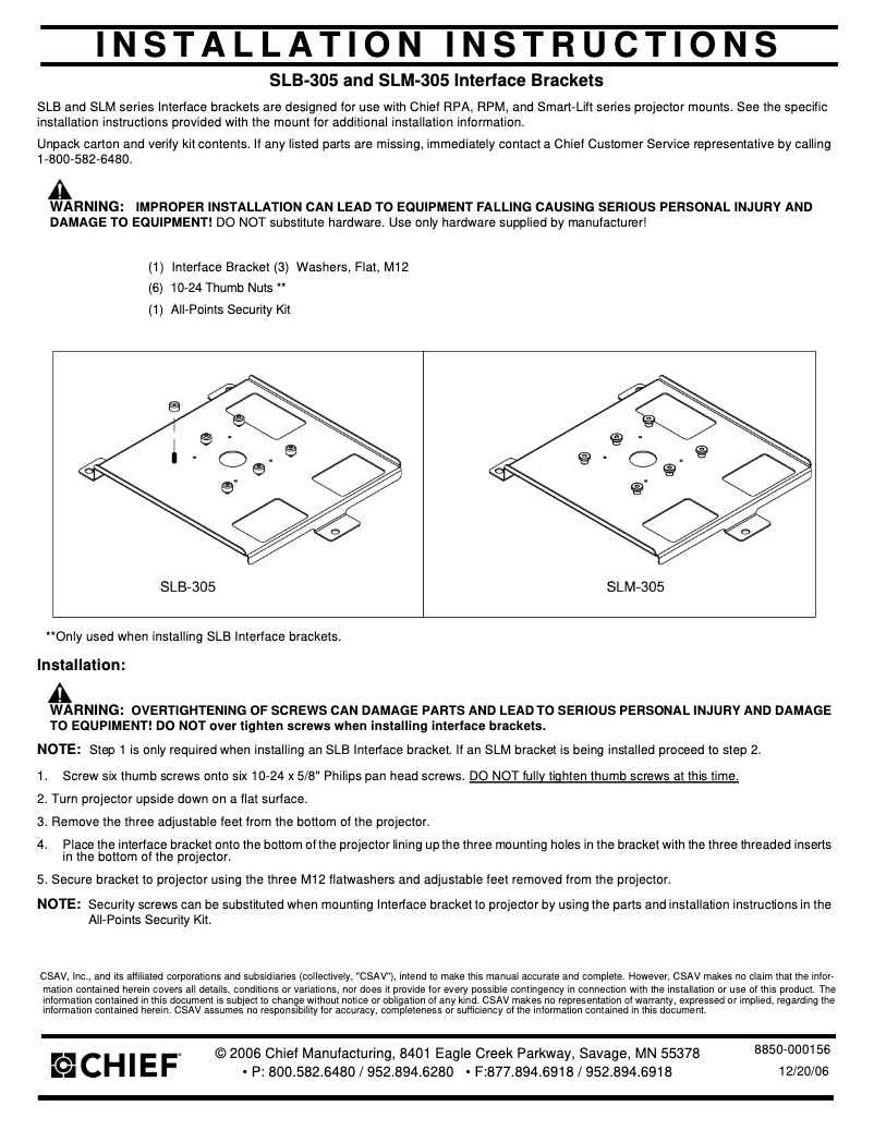 Image de la première page du manuel de l'appareil SLM305