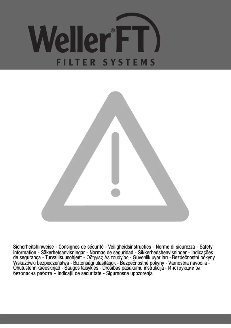 Page n°1 - Instructions de sécurité Weller MG100S