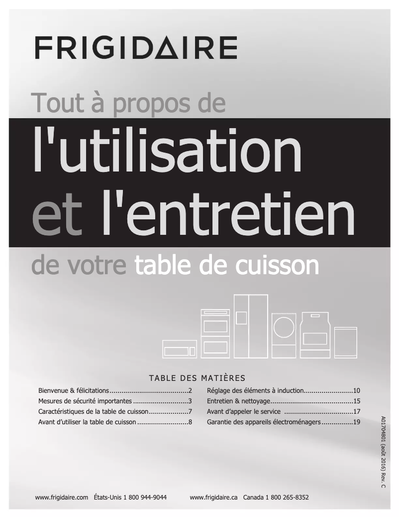 Page n°1 - Manuel utilisateur Frigidaire FPIC3077RF