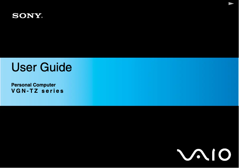 Page n°1 - Manuel utilisateur Sony Vaio VGN-TZ22MN