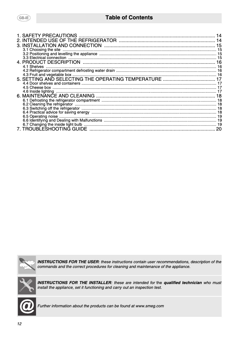 Image de la première page du manuel de l'appareil FAB10HLP