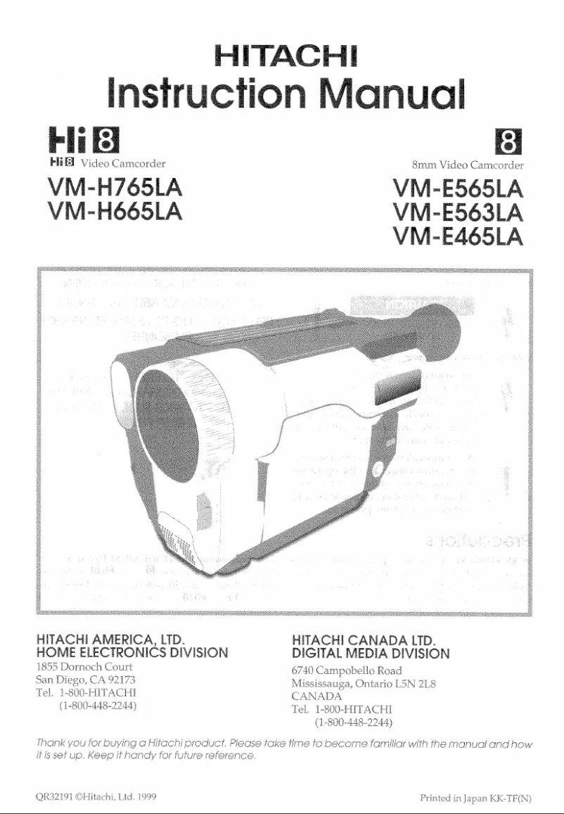 First page image of the manual for VM-E465LA