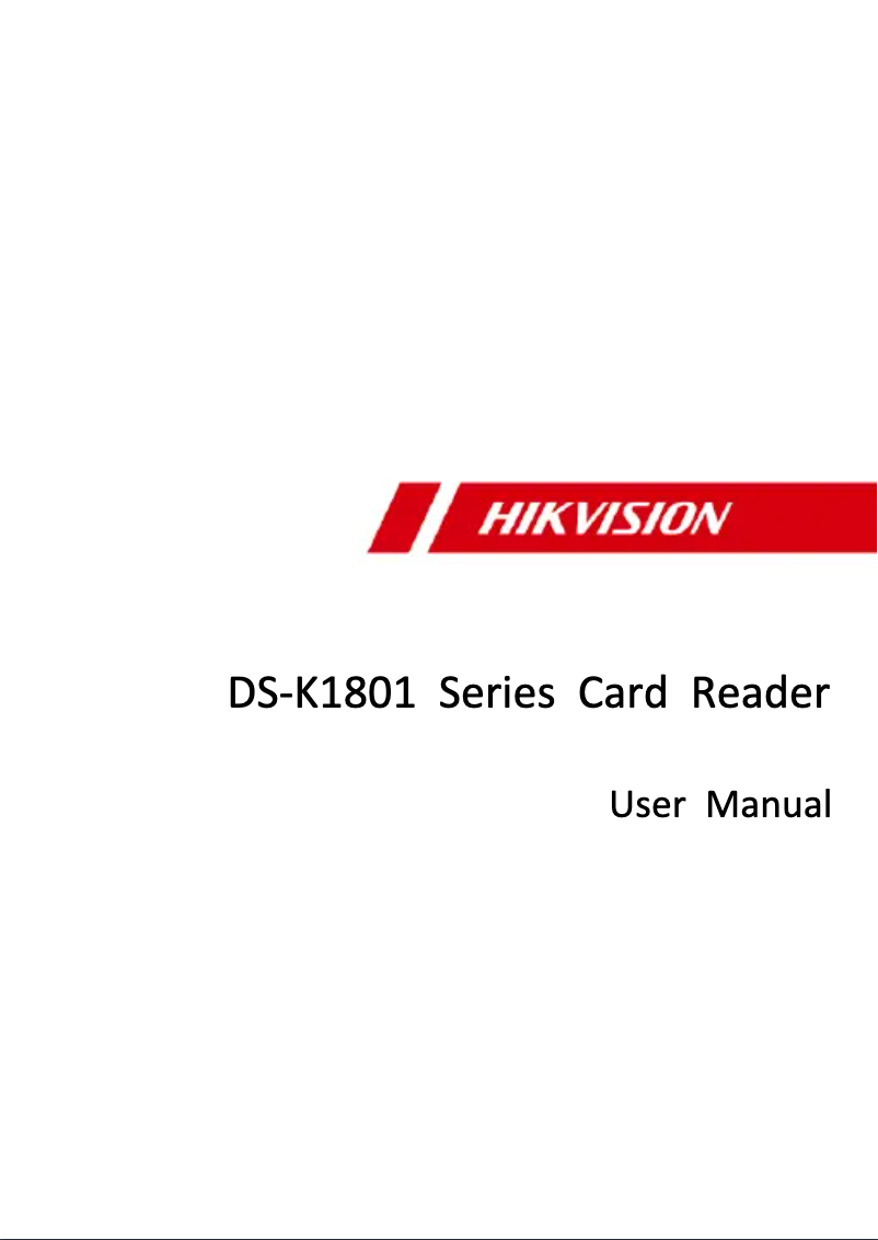 Page 1 de la notice Manuel utilisateur Hikvision DS-K1801E