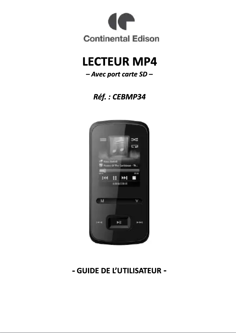 Image de la première page du manuel de l'appareil CEBMP34