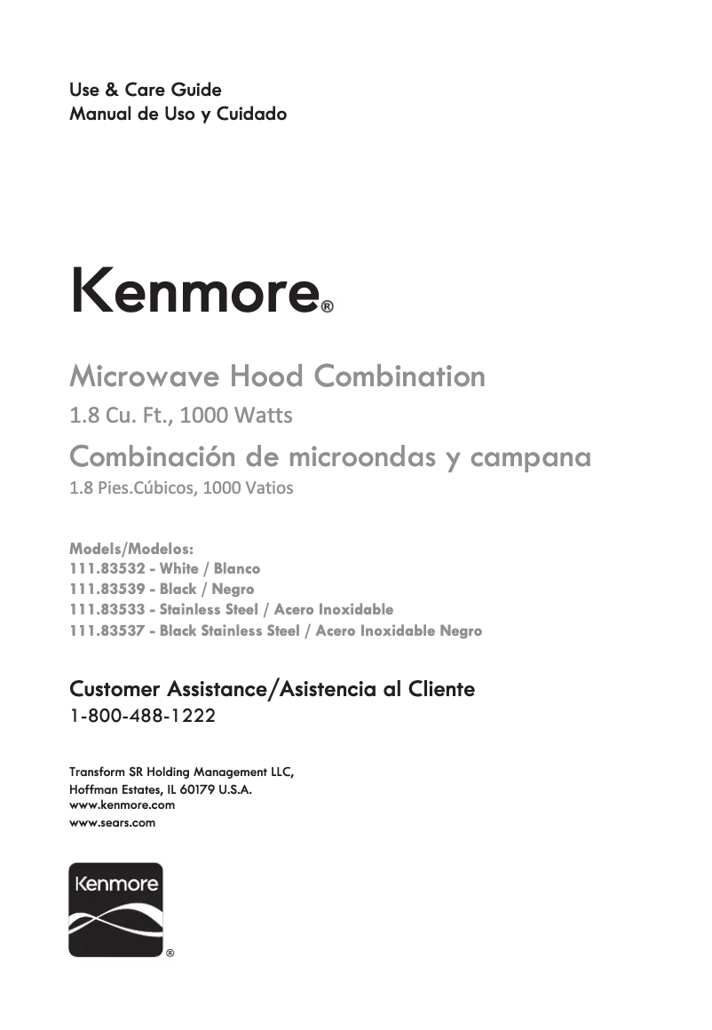 Page n°1 - Manuel utilisateur Kenmore 83532