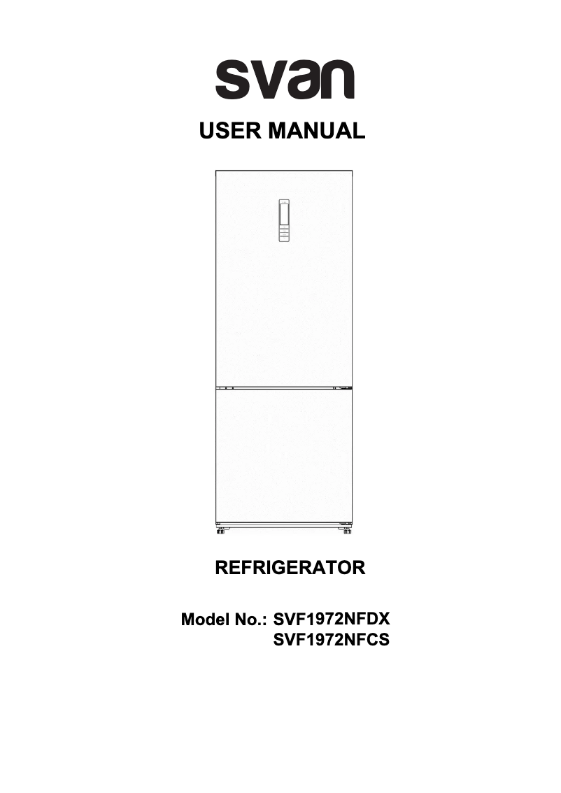 Page 1 de la notice Manuel utilisateur SVAN SVF1972NFDX
