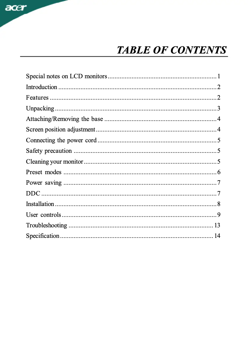 Página 1 del manual Manual de usuario Acer Value AL1717Bm