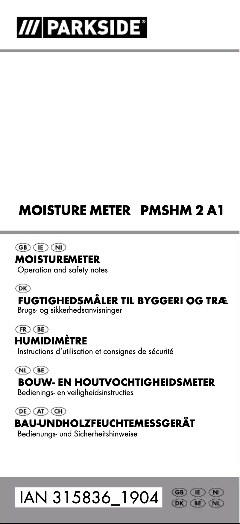 Page 1 de la notice Manuel utilisateur Parkside PMSHM 2 A1