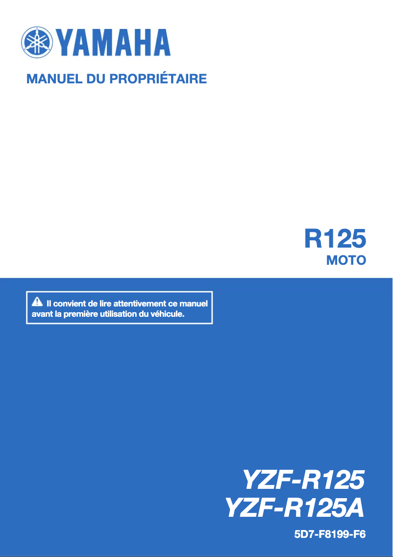 Página 1 del manual Manual de usuario Yamaha YZF-R125 (2016)