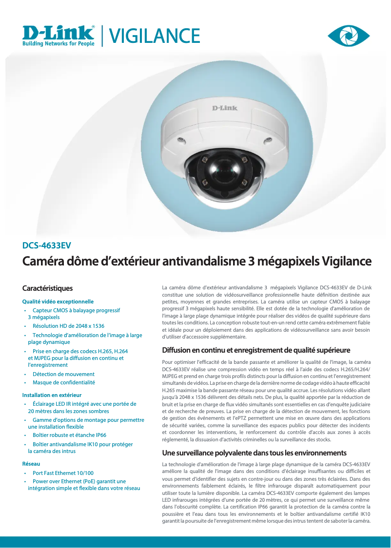 Image de la première page du manuel de l'appareil DCS-4633EV