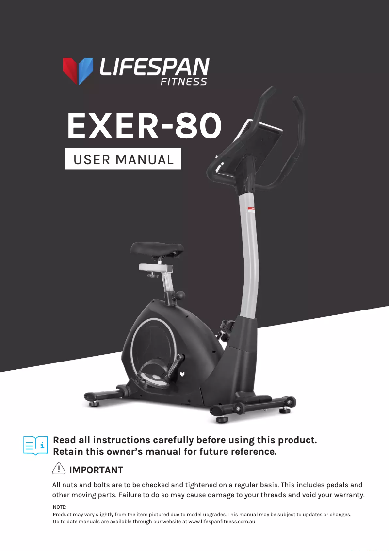 Image de la première page du manuel de l'appareil EXER-80